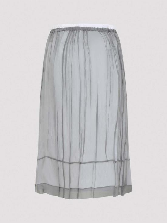 27SS 프라다 미디 스커트 P172ZRSOOO18QLF0024 Light Grey - PRADA