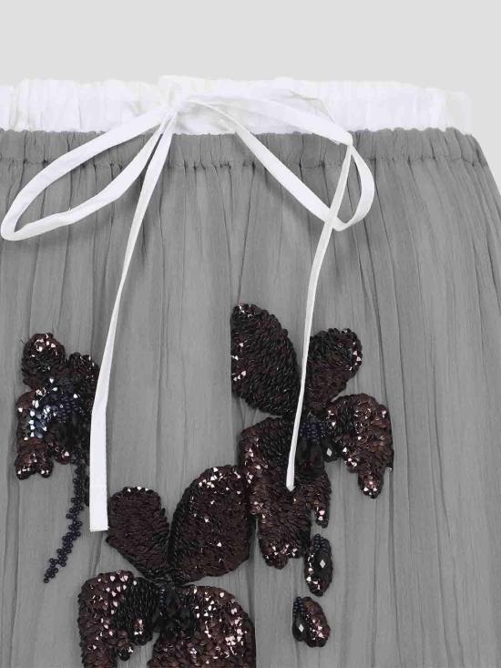 27SS 프라다 미디 스커트 P172ZRSOOO18QLF0024 Light Grey - PRADA