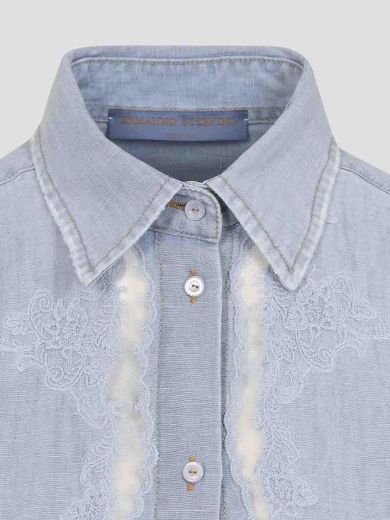 26SS 에르마노 설비노 셔츠 D482K405APTZD44115 Blue - ERMANNO SCERVINO