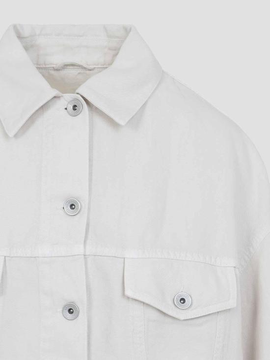 26SS 브루넬로 쿠치넬리 다이 코튼 & 리넨 아우터 재킷 ML9967674C8739 White - BRUNELLO CUCINELLI