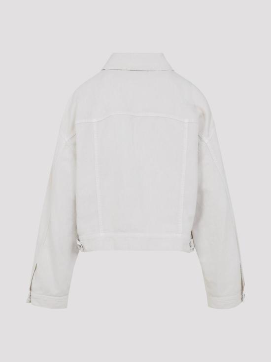 26SS 브루넬로 쿠치넬리 다이 코튼 & 리넨 아우터 재킷 ML9967674C8739 White - BRUNELLO CUCINELLI