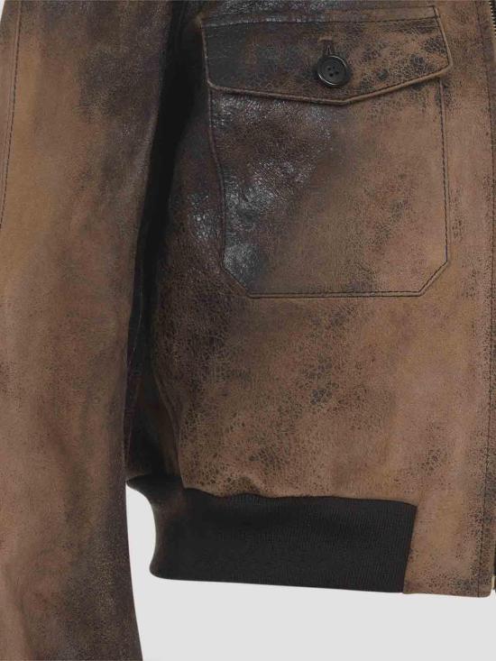 26SS 미우미우 가죽 자켓 MPV991SOOO18BTF0046 Brown - MIU MIU