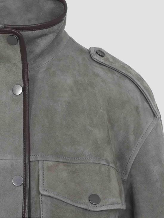 26SS 브루넬로 쿠치넬리 모닐리 쿠튀르 스웨이드 자켓 MPCAI7787C8850 Grey - BRUNELLO CUCINELLI