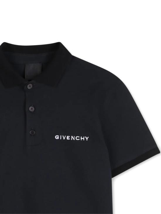 26SS [키즈] 지방시 폴로 셔츠 H31121 09B Black - GIVENCHY