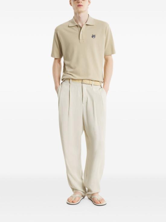 26SS 메종키츠네 폭스 헤드 컴포트 폴로 티셔츠 PM00210 KP00010450 Beige - MAISON KITSUNE