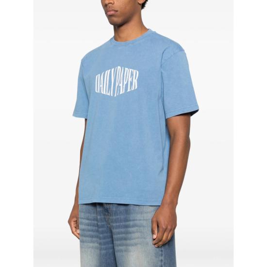 26SS 데일리 페이퍼 반팔 티셔츠 2610031 VINTAGE QUIET BLUE WHITE - DAILY PAPER