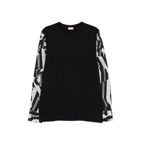 26SS 드리스 반 노튼 긴팔 티셔츠 3603 021115 900 BLACK WHITE