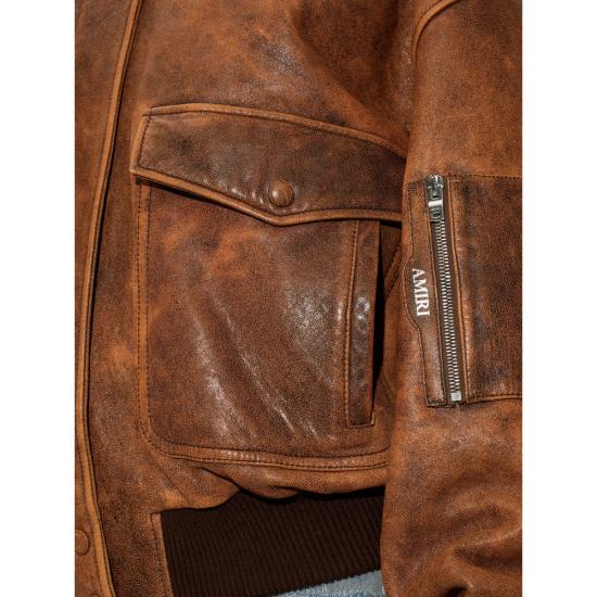 26SS 아미리 가죽 자켓 AWOUJA1008 DKGIN BROWN - AMIRI