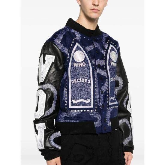 25FW 후 디싸이즈 워 봄버 자켓 HARDWARE CATHE COIND BLUE BLACK - WHO DECIDES WAR