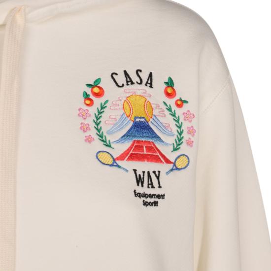 25FW 카사블랑카 후드 티셔츠 WPF25JTP36201 White - CASABLANCA