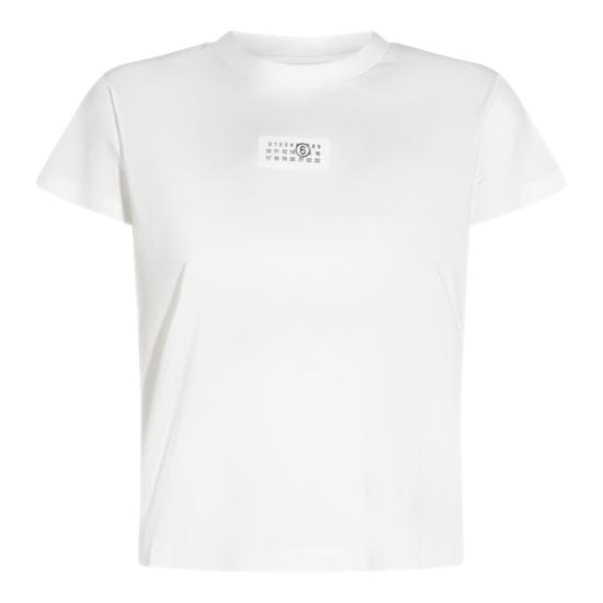 26SS MM6 메종마르지엘라 뉴메릭 코튼 저지 티셔츠 S52GC0327M20170101 White