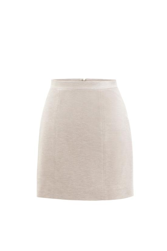  사이드 코베이시 미디 스커트 아이보리 색상의 몸에 딱 맞는 짧은 테일러드