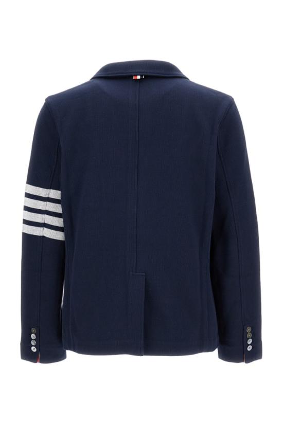 26SS 톰브라운 더블 페이스 니트 4바 색 재킷 MJT575A07545415 Blue - THOM BROWNE