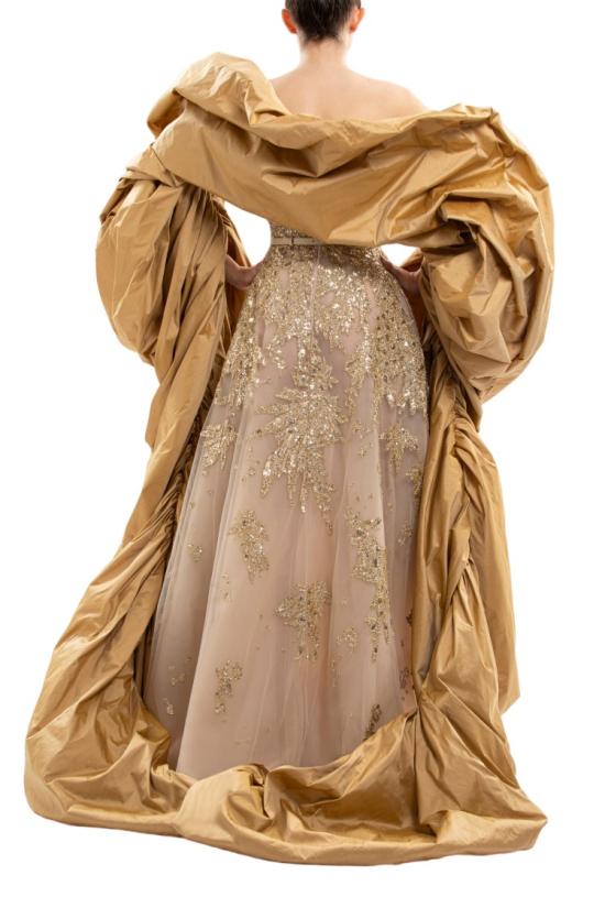  사이드 코베이시 코트 골드 타프타 케이프 - SAIID KOBEISY