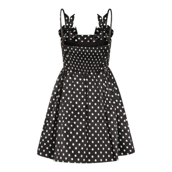 26SS 가니 폴카 도트 새틴 미니 드레스 A1030193099 Black - GANNI