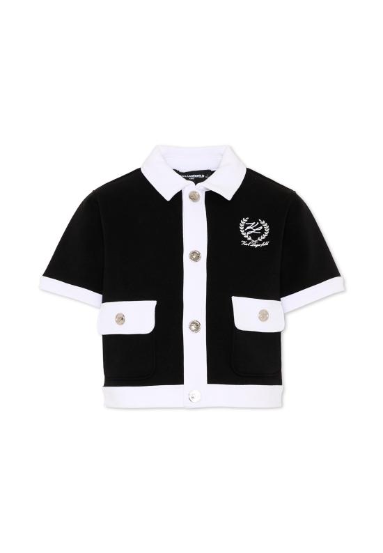 26SS [키즈] 칼라거펠트 가디건 Z31134 09B BLACK