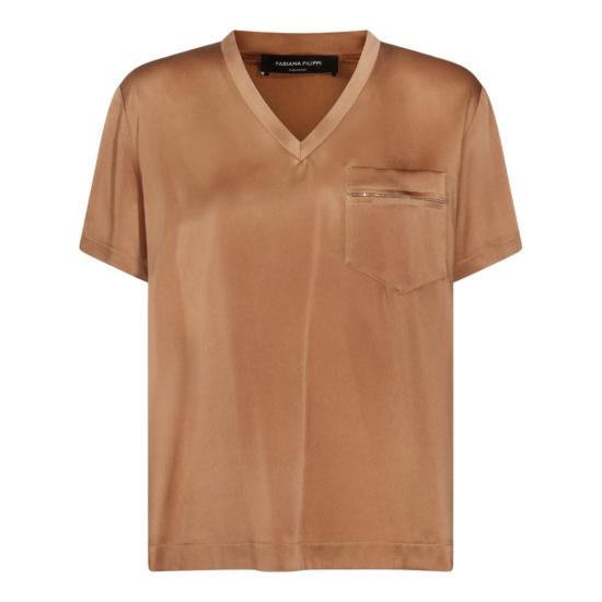 26SS 파비아나 필리피 반팔 티셔츠 TPD266F283L7801268 Brown