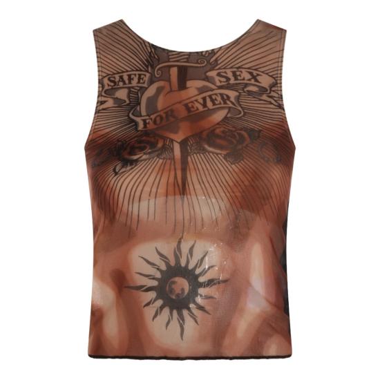 26SS 장 폴 고티에 민소매 티셔츠 TO457M026P636000 Brown