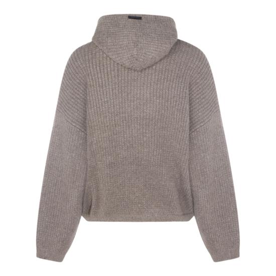 26SS 피어오브갓 헤비 와플 니트 90s 후드 티셔츠셔츠 192HO254362F Grey - FEAR OF GOD