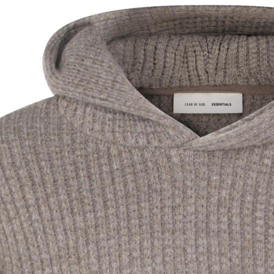 26SS 피어오브갓 헤비 와플 니트 90s 후드 티셔츠셔츠 192HO254362F Grey - FEAR OF GOD