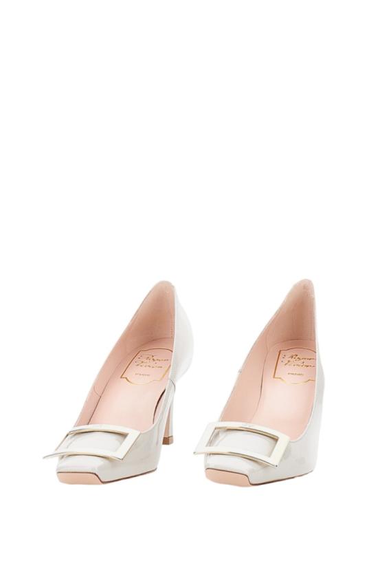 26SS 로저비비에 트럼펫 메탈 버클 펌프스 RVW40015280D1PB017 White - ROGER VIVIER