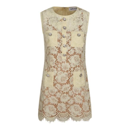 26SS 셀프 포트레이트 숏 원피스 RS26217SYYELLOW Neutrals