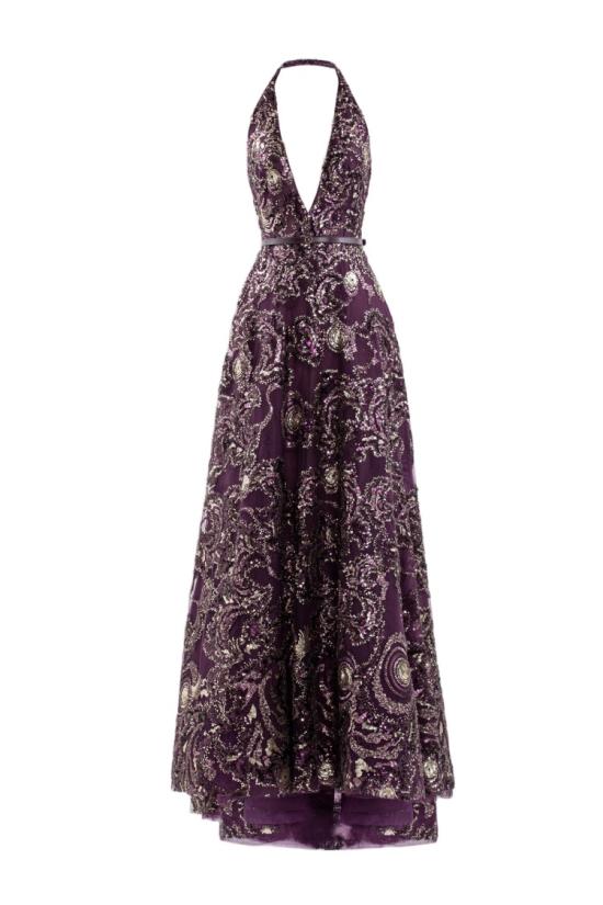  사이드 코베이시 롱 원피스 자수 롱드레스