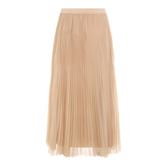 26SS 파비아나 필리피 와이드 플리츠 튤 스커트 GND266F426L7380157 Brown - FABIANA FILIPPI