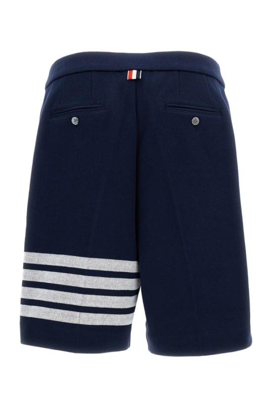 26SS 톰브라운 더블 페이스 니트 4바 버뮤다 쇼츠 MJQ242A07545415 Blue - THOM BROWNE