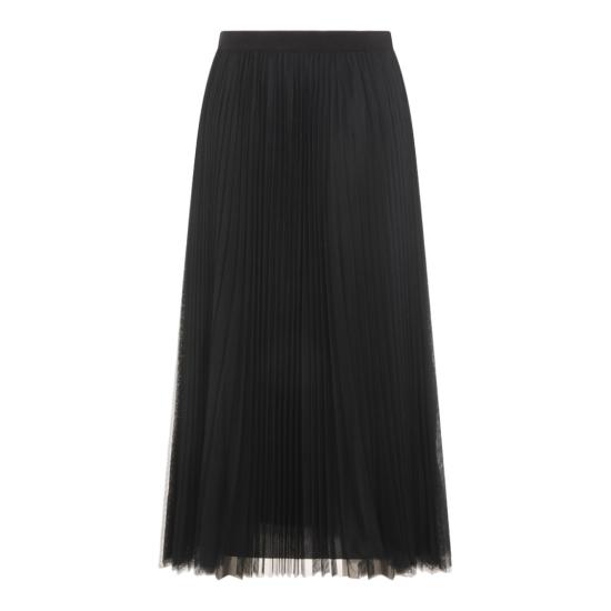 26SS 파비아나 필리피 와이드 플리츠 튤 스커트 GND266F426L7385146 Black - FABIANA FILIPPI