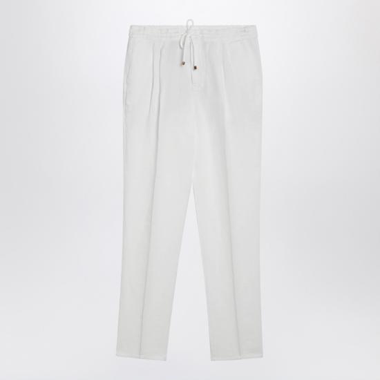 26SS 브루넬로 쿠치넬리 스트레이트 팬츠 M243DE1710LI White