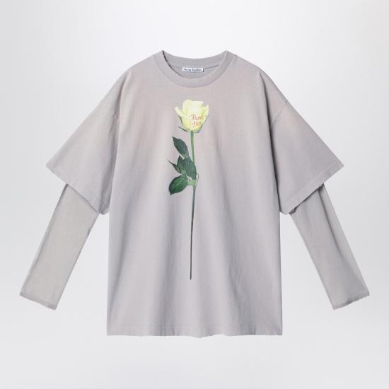 26SS 아크네 스튜디오 레이어드 그래픽 티셔츠 AL0515CO Grey