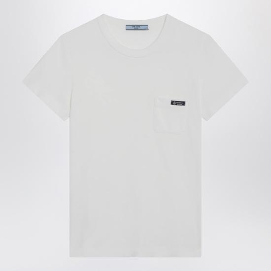 26SS 프라다 반팔 티셔츠 3573BOOO18ZE White