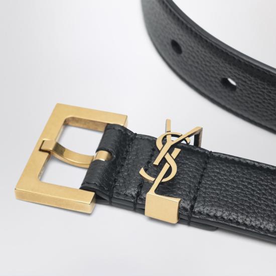 26SS 생로랑 모노그램 벨트 634440DTI0W Black - SAINT LAURENT