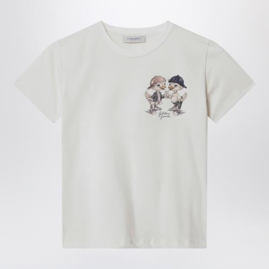 26SS [키즈] 골든구스 반팔 티셔츠 GKP02441P002432 White