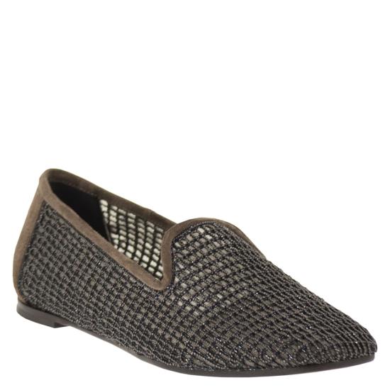 26SS 브루넬로 쿠치넬리 스웨이드 프레셔스 네트 자수 플랫 슈즈 MZSFC3172 BROWN - BRUNELLO CUCINELLI