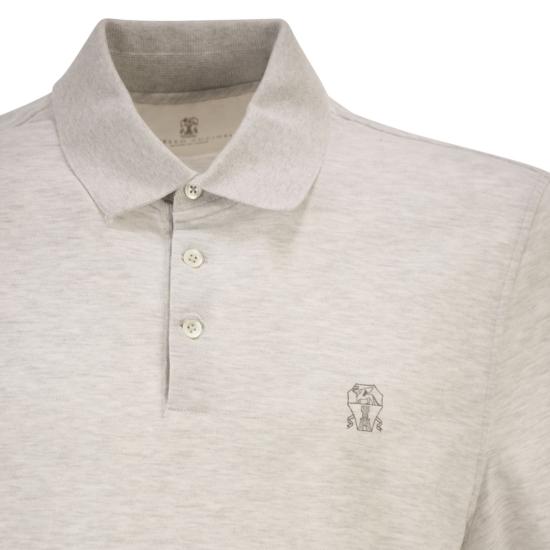 26SS 브루넬로 쿠치넬리 피케 폴로 셔츠 ME8548788 PEARL - BRUNELLO CUCINELLI