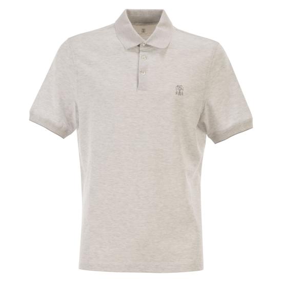 26SS 브루넬로 쿠치넬리 피케 폴로 셔츠 ME8548788 PEARL