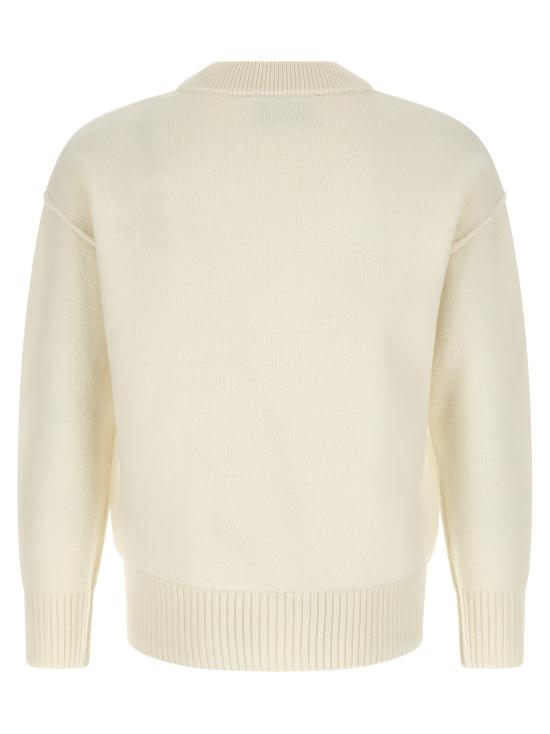 26SS 아미 하트 로고 인타르시아 V넥 가디건 UKC367018154 White - AMI