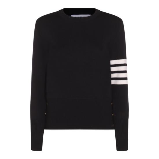 26SS 톰브라운 울 밀라노 스티치 클래식 4바 풀오버 니트 FKA239A00014415 Black