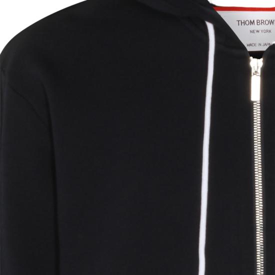 26SS 톰브라운 4바 저지 집업 후디 MJT517A03037415 Black - THOM BROWNE