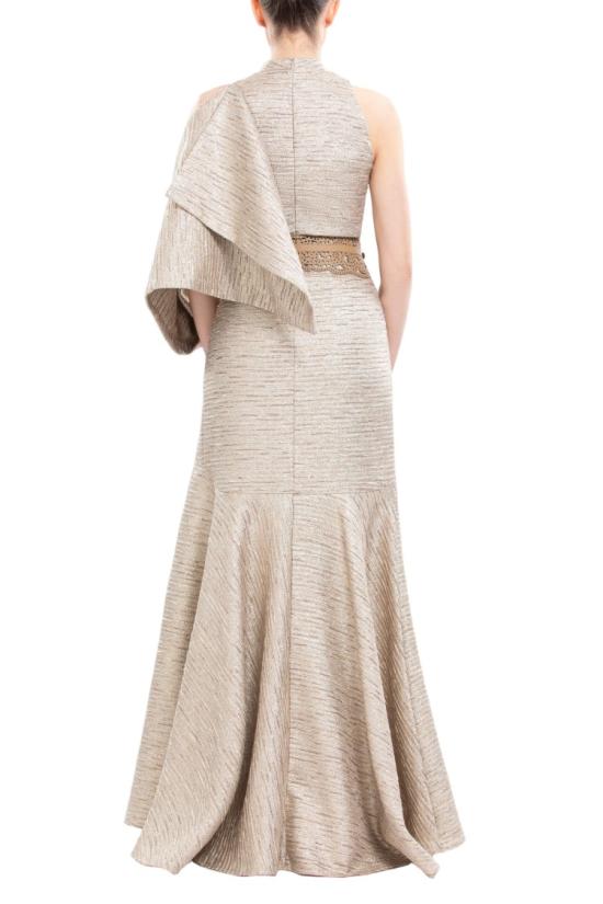  사이드 코베이시 롱 원피스 연한 금색 브로케이드 드레스 - SAIID KOBEISY