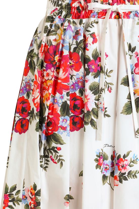 26SS 돌체앤가바나 미디 스커트 F4DC7THS5UU HA5ZO Mazz fiori f bianco - DOLCE & GABBANA