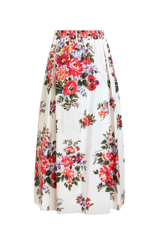 26SS 돌체앤가바나 미디 스커트 F4DC7THS5UU HA5ZO Mazz fiori f bianco - DOLCE & GABBANA