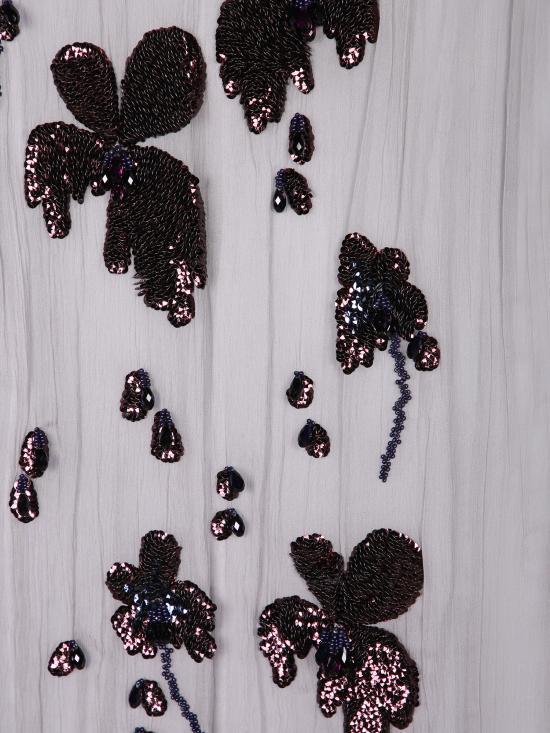 26SS 프라다 자수 시폰 미디 스커트 P172ZR 18QL F0024 Grey - PRADA