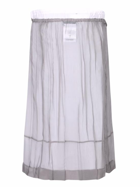 26SS 프라다 자수 시폰 미디 스커트 P172ZR 18QL F0024 Grey - PRADA