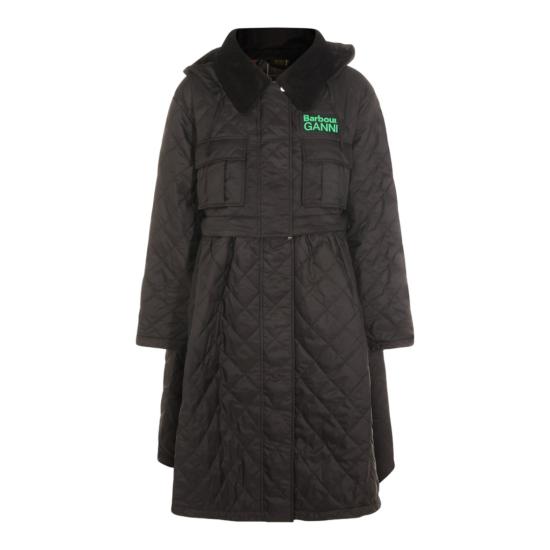 26SS 바버 X 가니 코트 LQU1890BK11 Black