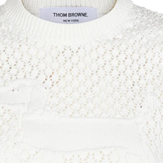 26SS 톰브라운 스웨터 FKA511AY3062100 White - THOM BROWNE
