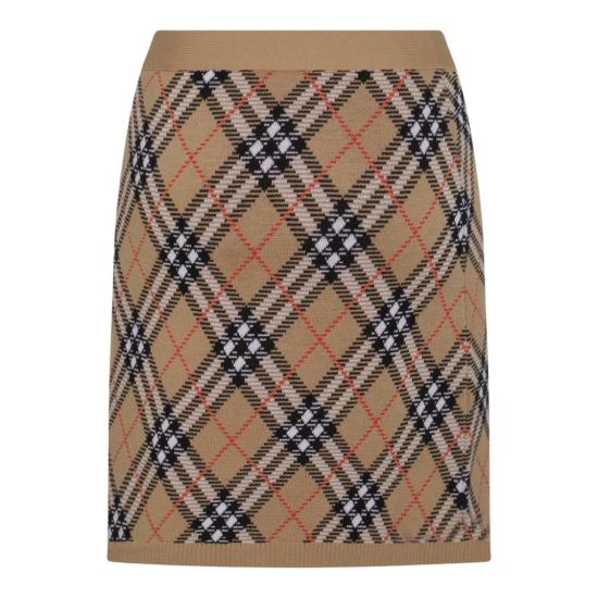 25FW 버버리 체크 울 스커트 8110604C1309 Brown - BURBERRY