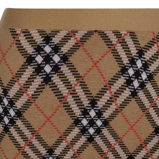 25FW 버버리 체크 울 스커트 8110604C1309 Brown - BURBERRY